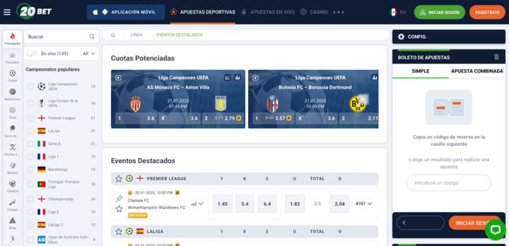 Apuestas Deportivas en Linea en Apuestas 20Bet