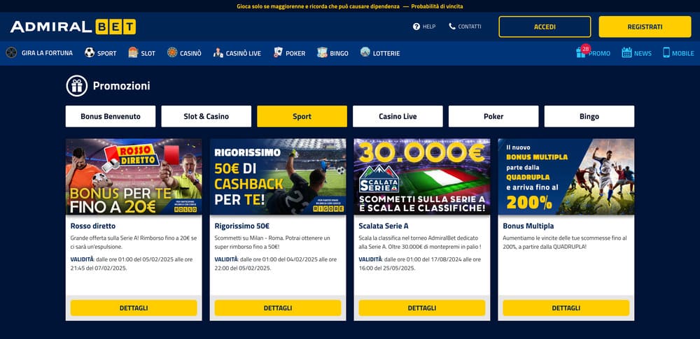 Bonos y promociones en AdmiralBet